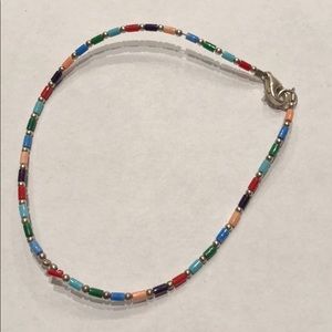 Silpada Sterling and Multi color Bead anklet.